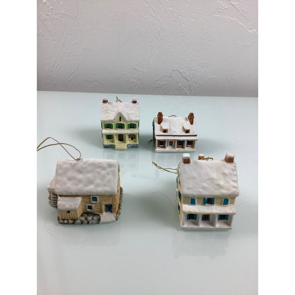 Vintage Reed & Barton Yarmouth Maine ornaments Houses lot of 4 * - Picture 11 of 12